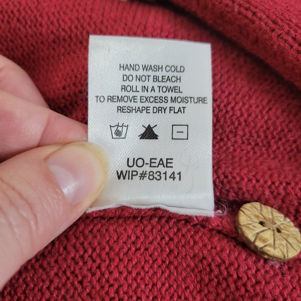 Womens Woolrich Sleeveless Christmas sweater Ruby Red size XL Cotton Wool Blend - Picture 10 of 10